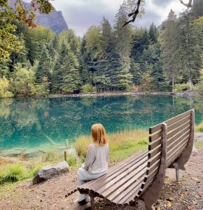 The magic of autumn at Blausee Lake, Switzerland