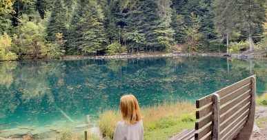 The magic of autumn at Blausee Lake, Switzerland